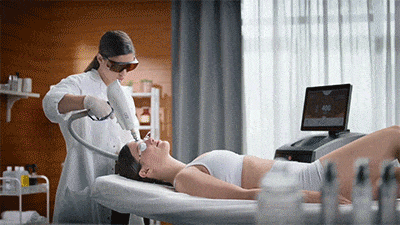 woman getting ipl laser treatment in scottsdale